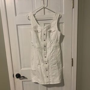 J Crew- White Denim midi dress